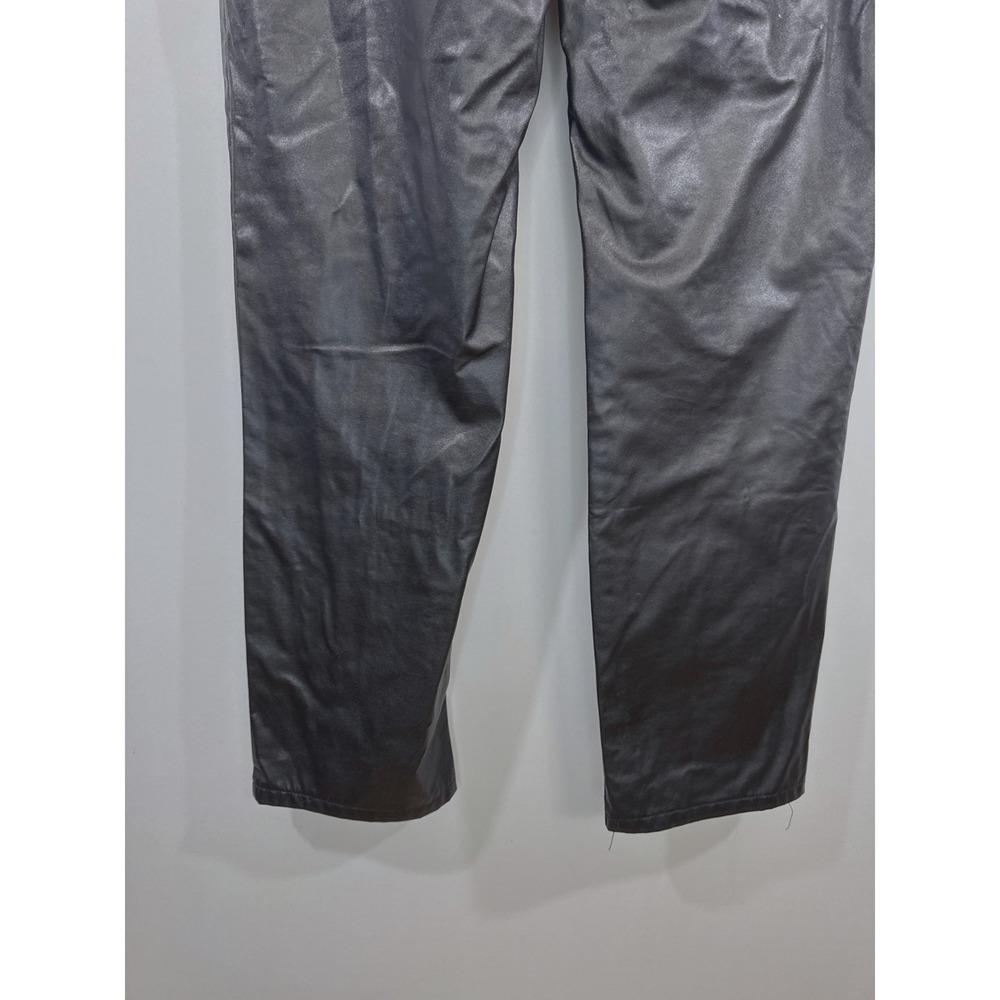 PrettyLittleThing Womens Black Faux Leather High Waisted Straight Leg Pants 6 - Picture 8 of 11
